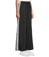 Sugarlips Shimmer Stripe Wide Leg Pull-On Track Pants