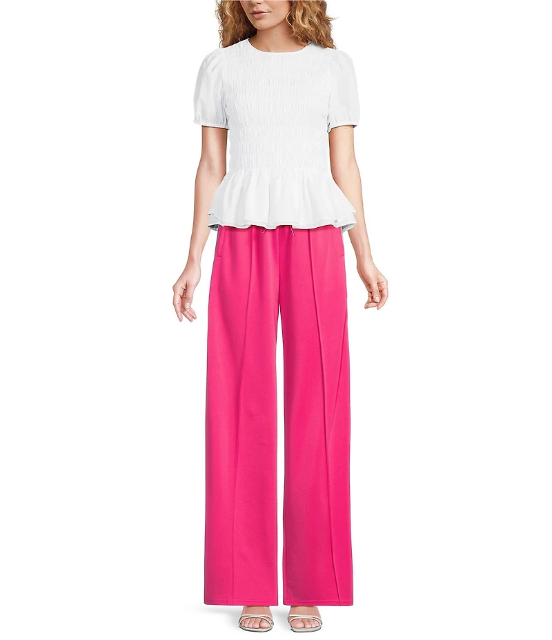 Sugarlips Shimmer Stripe Wide Leg Pull-On Track Pants