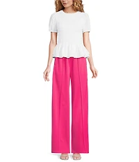 Sugarlips Shimmer Stripe Wide Leg Pull-On Track Pants