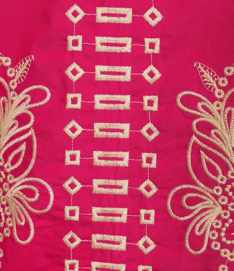Sugarlips Silvia Embroidered Square Neck Short Sleeve Top