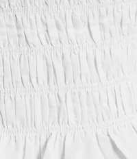 Sugarlips Smocked Crew Neck Ruffle Short Sleeve Peplum Top