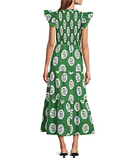 Sugarlips Tropical Sunfire Printed V-Neck Sleeveless Tiered A-Line Maxi Dress