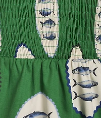 Sugarlips Tropical Sunfire Printed V-Neck Sleeveless Tiered A-Line Maxi Dress