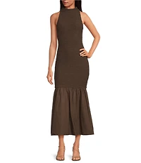 Sugarlips True Clover Mock Neck Sleeveless Bubble Bodice Mermaid Maxi Dress