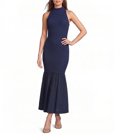 Sugarlips True Clover Mock Neck Sleeveless Bubble Bodice Mermaid Dress