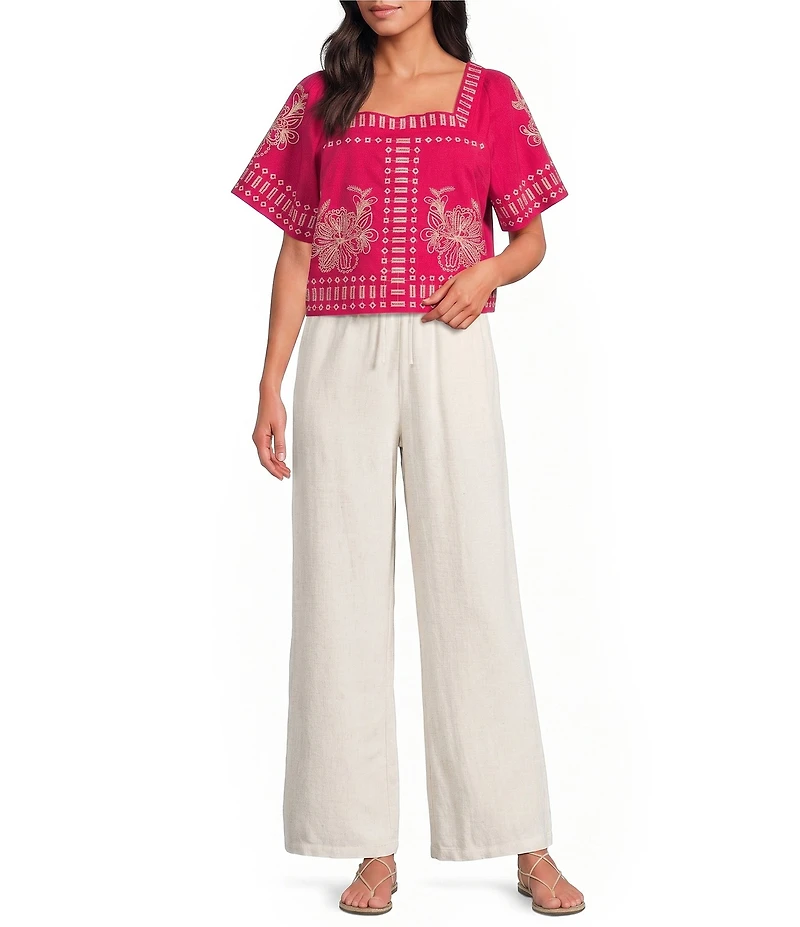 Sugarlips Villen High Rise Wide Leg Linen Pant