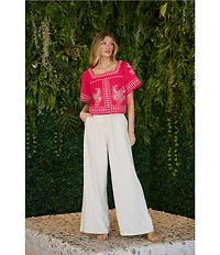 Sugarlips Villen High Rise Wide Leg Linen Pant