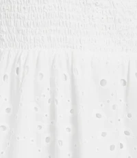 Sugarlips Viridiana Floral Eyelet Palmer V-Neck Short Sleeve Tiered Maxi Dress