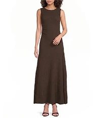Sugarlips Yahaira Boatneck Sleeveless Flounce Bubble Ruched Textured Maxi Dress
