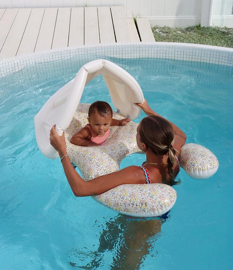 Sunnylife Into The Garden Floral Float Together Inflatable Baby Seat