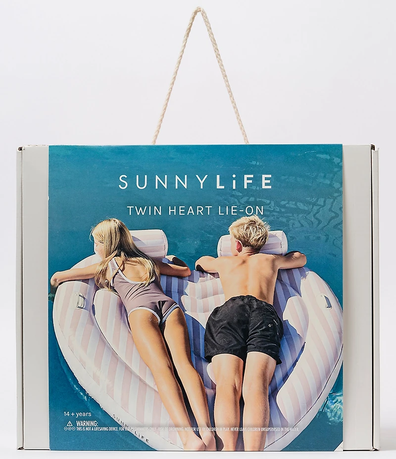 Sunnylife Kids Twin Heart Lie-on Stole My Heart Pool Floatie