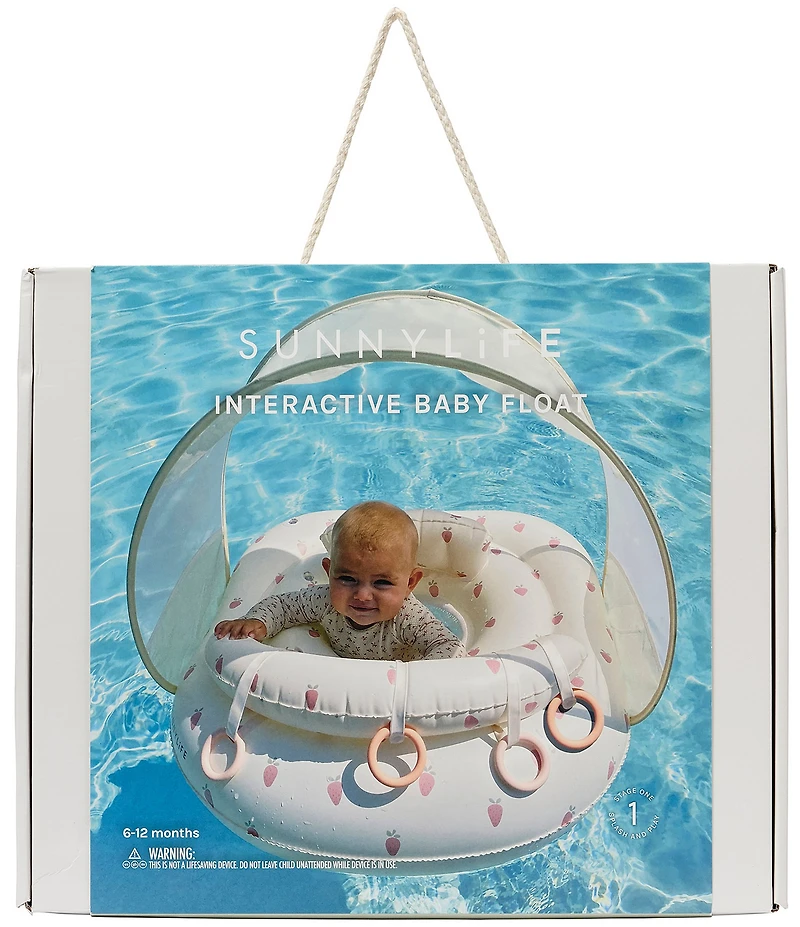 SunnyLife Strawberry Sunshine Pink Interactive Inflatable Baby Float