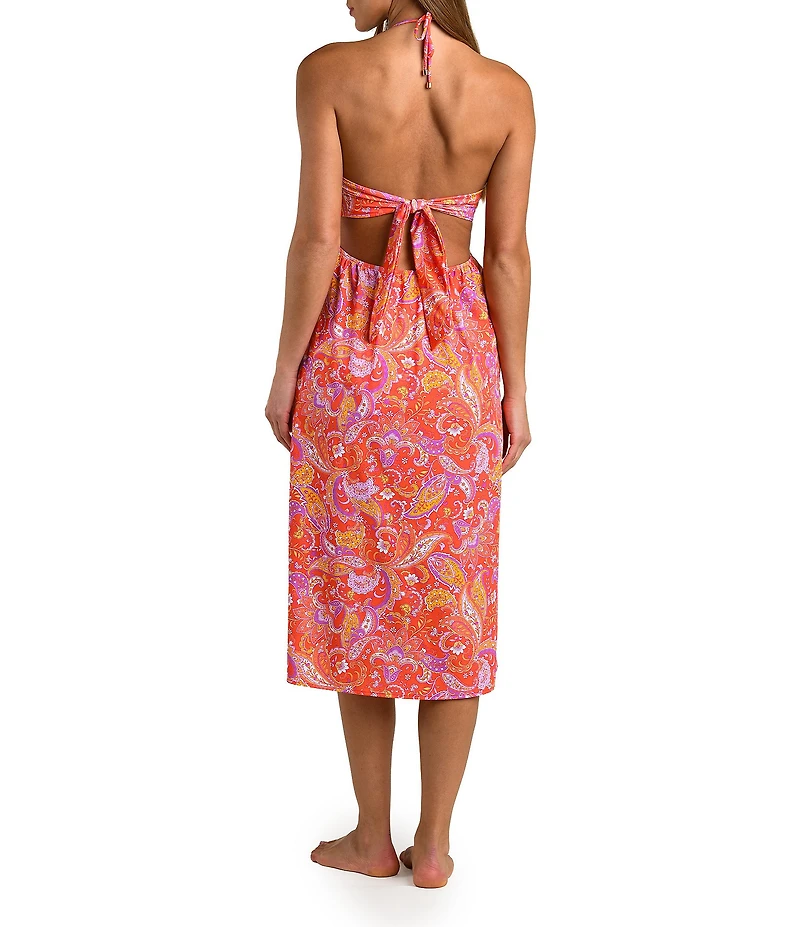 Sunshine '79 Paisley Daze Halter Neck Midi Dress Swim Cover-Up