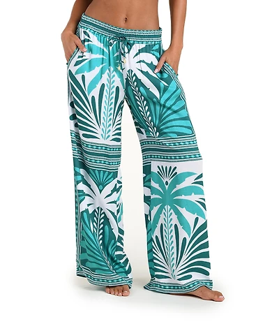 Sunshine '79 Patchwork Palms Beach Pants Coverup
