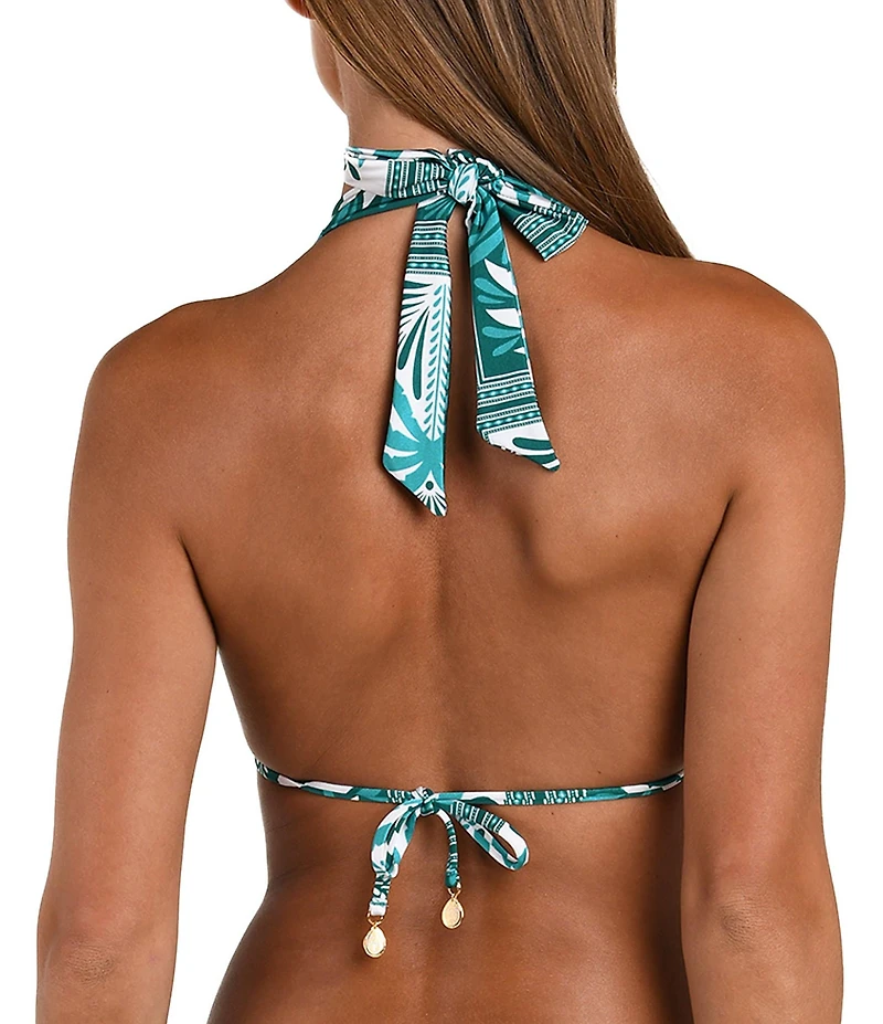 Sunshine '79 Patchwork Palms Triangle Swim Top