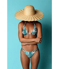 Sunshine '79 Patchwork Palms Triangle Swim Top