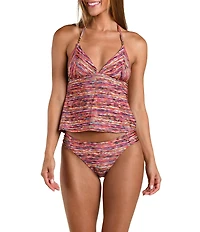Sunshine '79 Shimmer Ripple Midkini Swim Top
