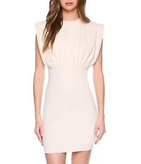 Susana Monaco Crew Neck Cap Sleeve Flutter Tank Mini Dress
