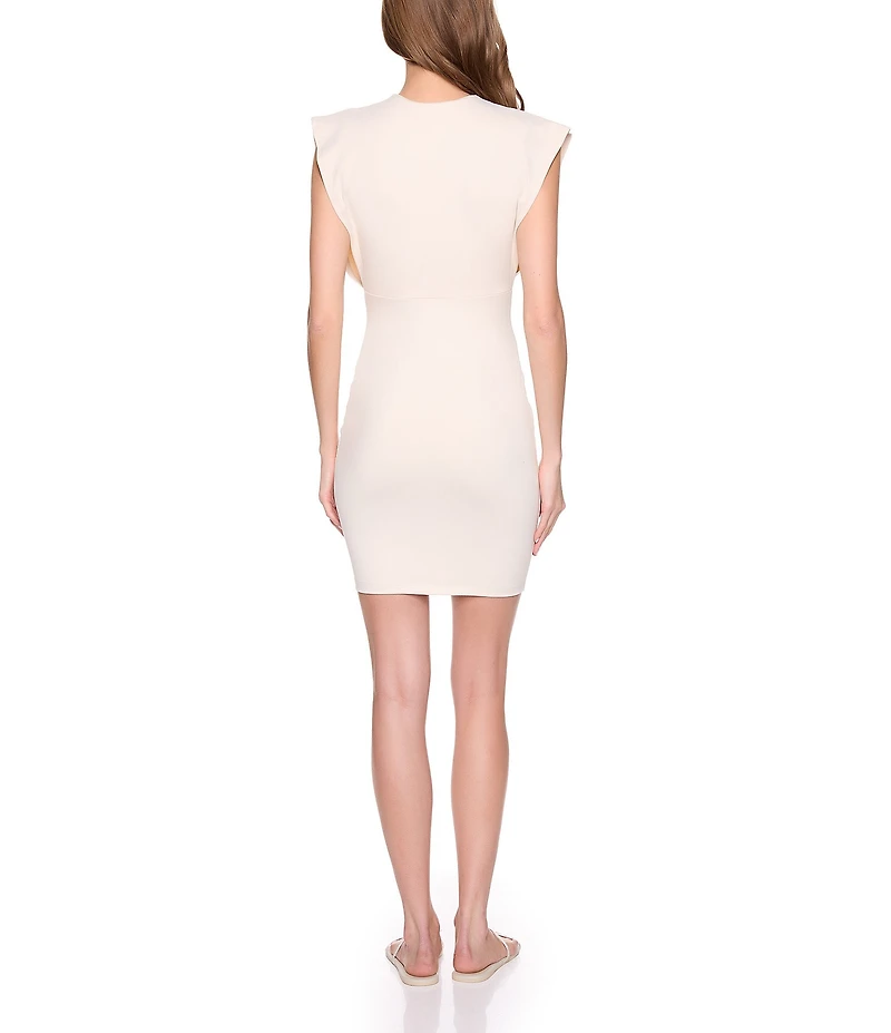 Susana Monaco Crew Neck Cap Sleeve Flutter Tank Mini Dress