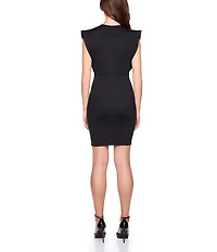 Susana Monaco Crew Neck Cap Sleeve Flutter Tank Mini Dress