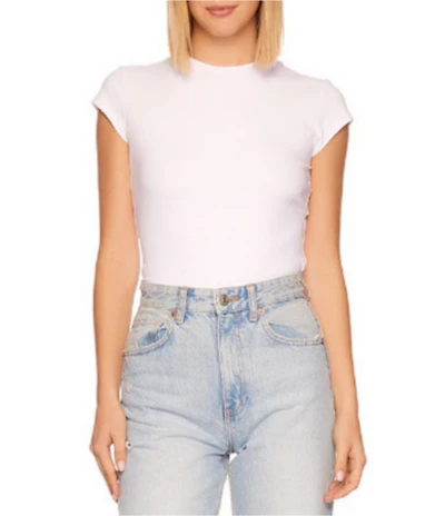 Susana Monaco Crew Neck Short Sleeve Fitted Signature Stretch Knit Tee Shirt