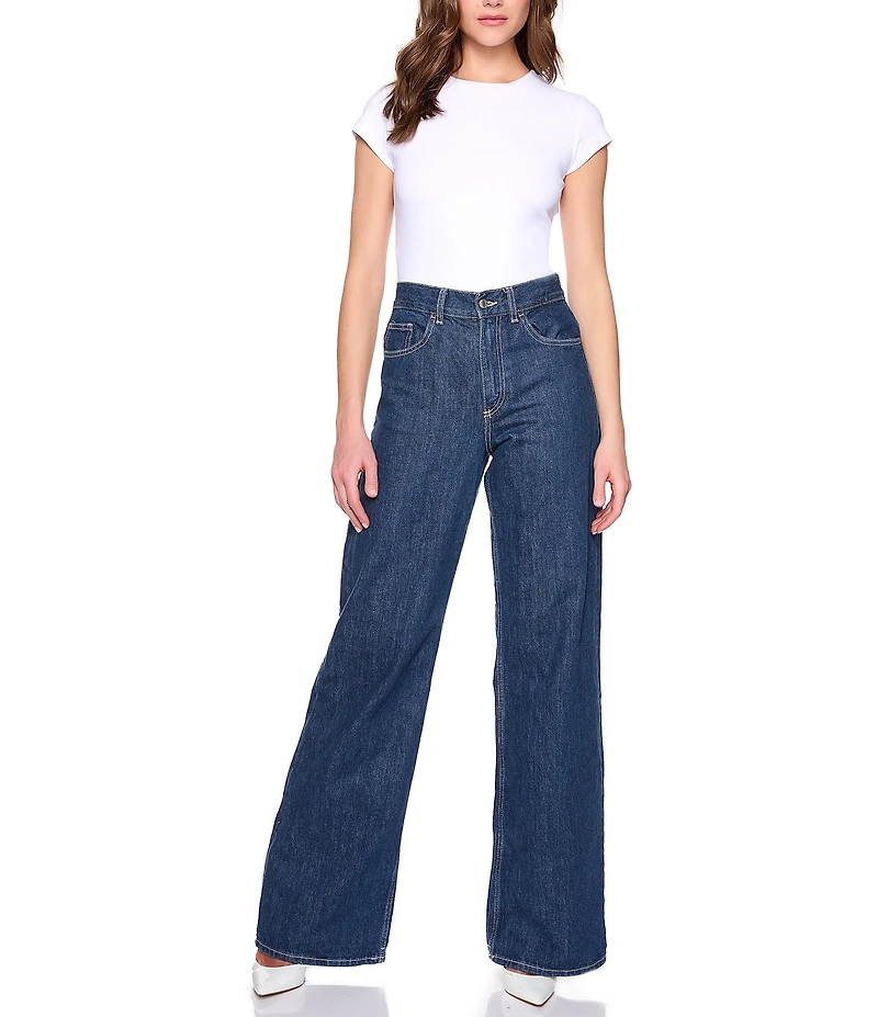 Susana Monaco Crew Neck Short Sleeve Fitted Signature Stretch Knit Tee Shirt