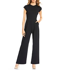 Susana Monaco Crew Neckline Short Sleeve Jumpsuit