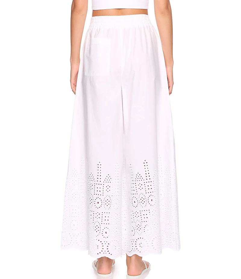 Susana Monaco Embroidered High Rise Wide Leg Pants