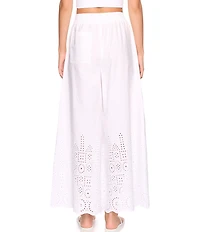 Susana Monaco Embroidered High Rise Wide Leg Pants