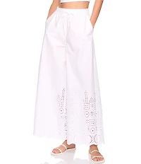 Susana Monaco Embroidered High Rise Wide Leg Pants