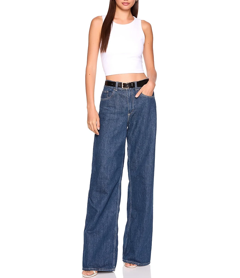 Susana Monaco High Neck Sleeveless Cropped Tank Top