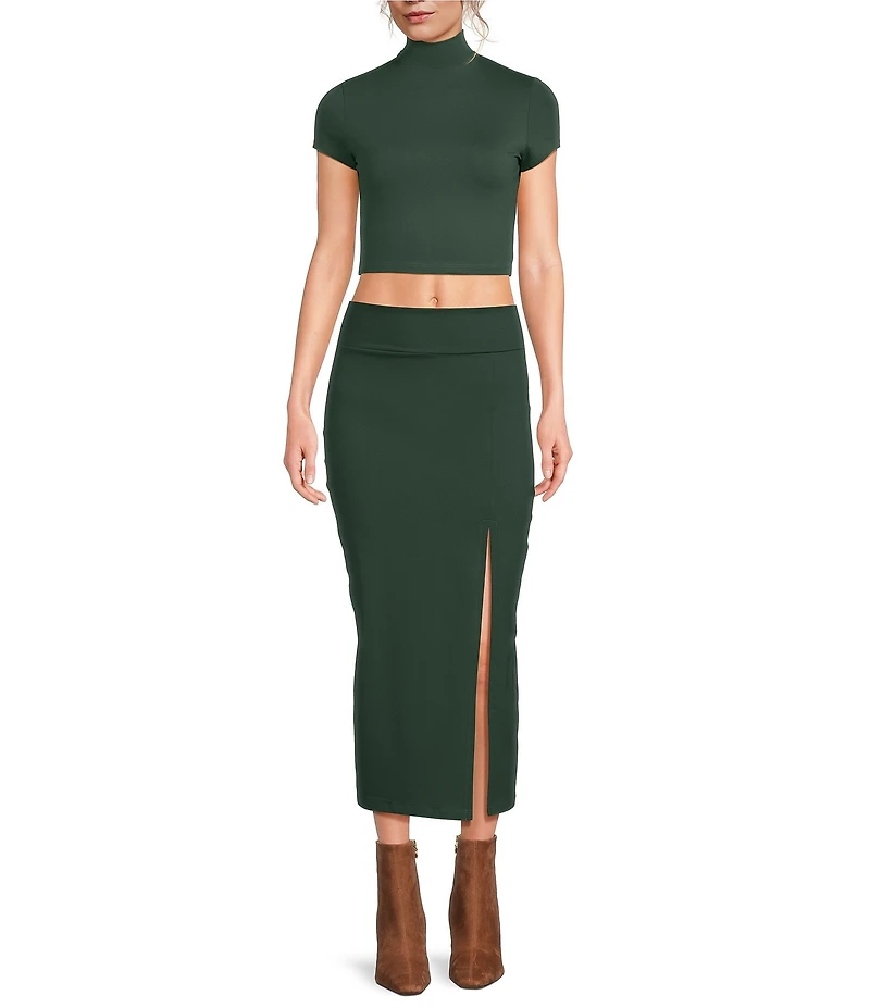 Susana Monaco High Rise High Slit Coordinating Midi Skirt