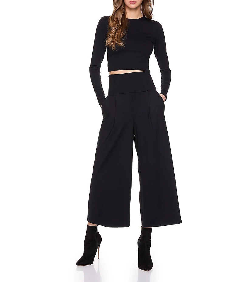 Susana Monaco High Waist Wide Leg Ankle Length Pants