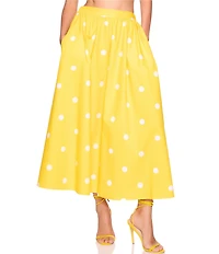 Susana Monaco Polka Dot Poplin A-Line Midi Skirt