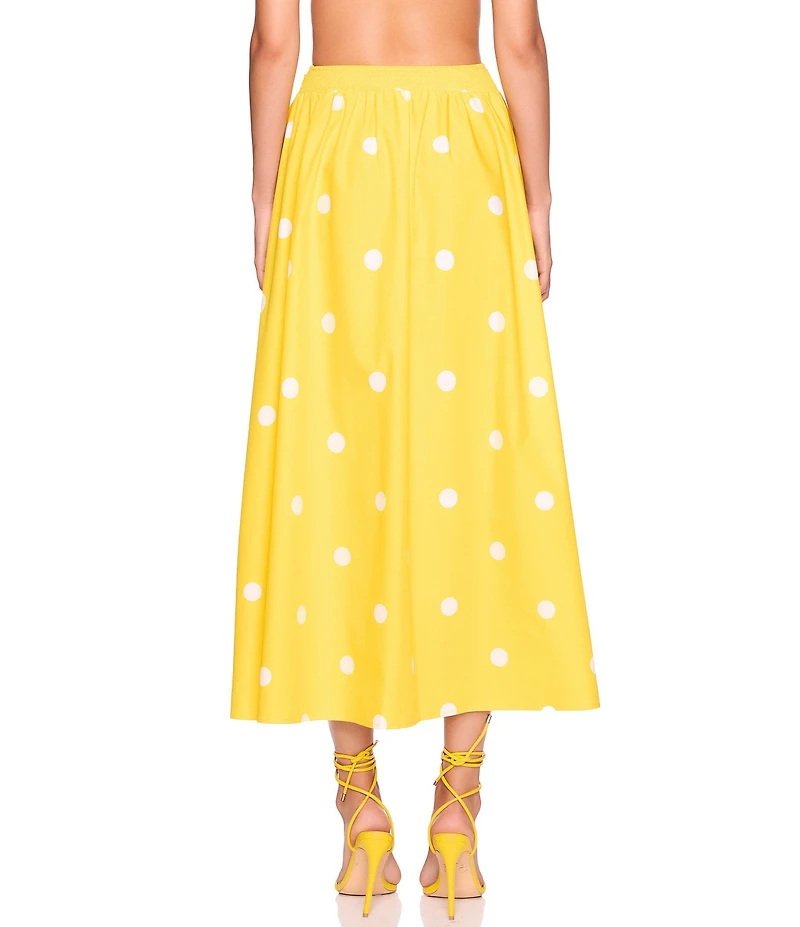 Susana Monaco Polka Dot Poplin A-Line Midi Skirt