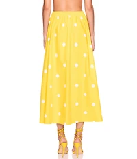 Susana Monaco Polka Dot Poplin A-Line Midi Skirt