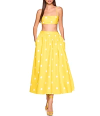Susana Monaco Polka Dot Poplin A-Line Midi Skirt