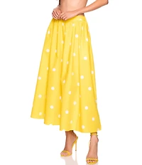 Susana Monaco Polka Dot Poplin A-Line Midi Skirt