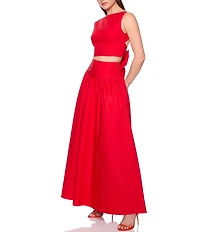 Susana Monaco Poplin Drop Waist Maxi Skirt