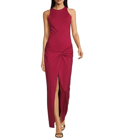 Susana Monaco Racer Twist Crew Neck Sleeveless Midi Dress