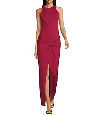 Susana Monaco Racer Twist Crew Neck Sleeveless Midi Dress