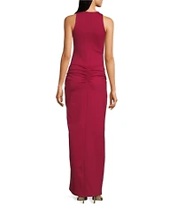 Susana Monaco Racer Twist Crew Neck Sleeveless Midi Dress