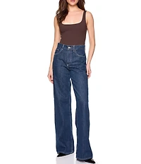 Susana Monaco Signature Stretch Knit Low Open Back Tank Bodysuit