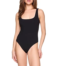 Susana Monaco Signature Stretch Knit Low Open Back Tank Bodysuit