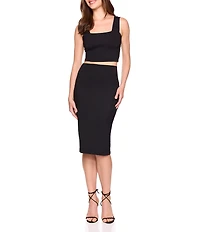 Susana Monaco Signature Stretch Knit Slim High Waisted Pencil Skirt