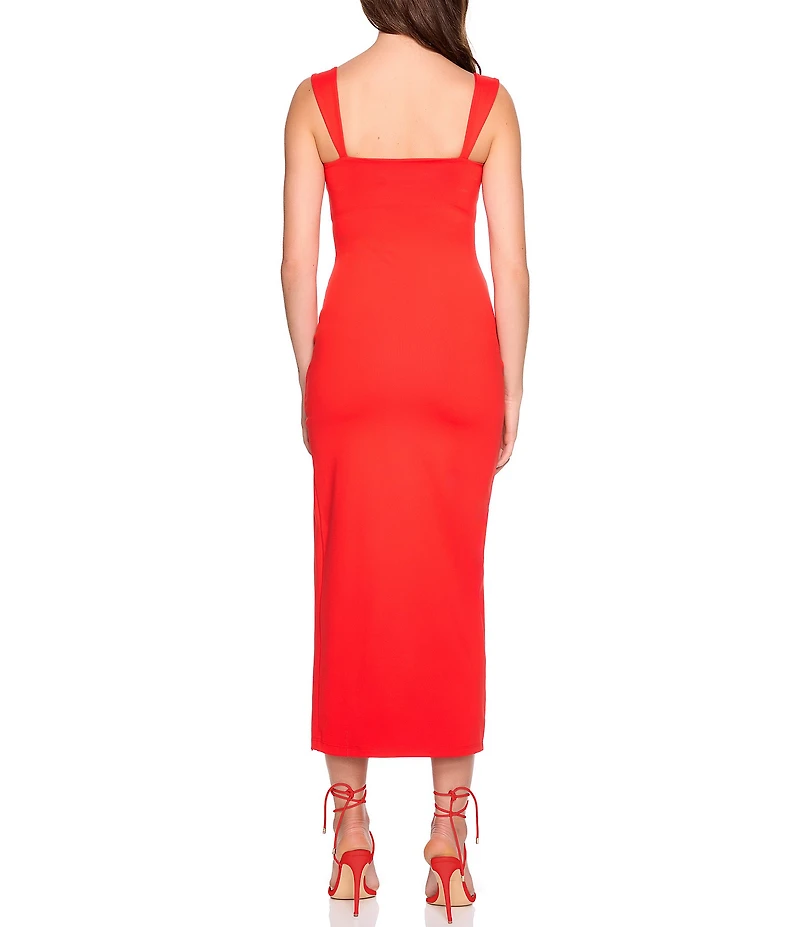 Susana Monaco Square Neck Sleeveless Bodycon Midi Dress