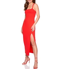 Susana Monaco Square Neck Sleeveless Bodycon Midi Dress