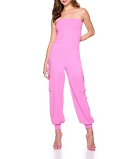 Susana Monaco Strapless Tube Cargo Jumpsuit