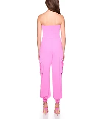Susana Monaco Strapless Tube Cargo Jumpsuit