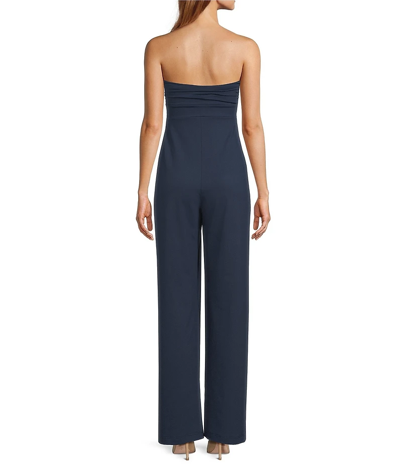 Susana Monaco Tube Gathered Sleeveless Long Jumpsuit